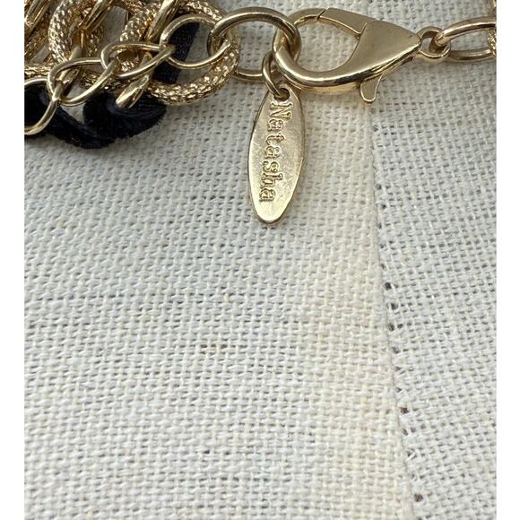 Natasha Statement Collar Necklace with Clear Stones and Matching Earrings - Picture 5 of 6